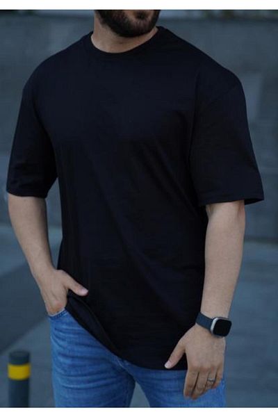 FATELLA MEN'S COMFORTABLE FIT SHORT SLEEVE BASIC CREW COLLAR OVERSIZE T-SHIRT