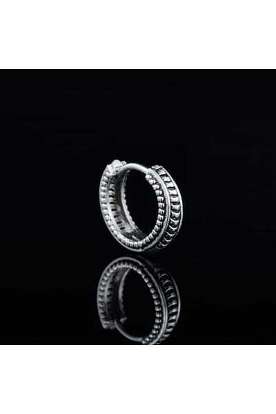Viking Serrated Classic Sports Model Hoop Stainless 316L Steel Unisex Earring
