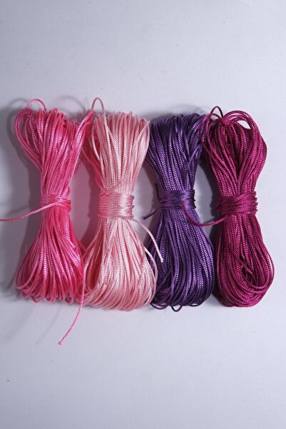 Eskişehir hobi sanat 1 mm 20 de metri 4 culori frânghie de parașută (TOTAL 80 de metri) macrame brățară colier bijuterii design frânghie