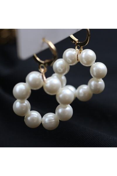 monalisatoka Kadın Inci Detaylı Gold Küpe