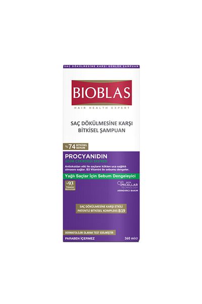 Bioblas Procyanidin 360 ml Shampoo - Anti-Hair Loss and Grease