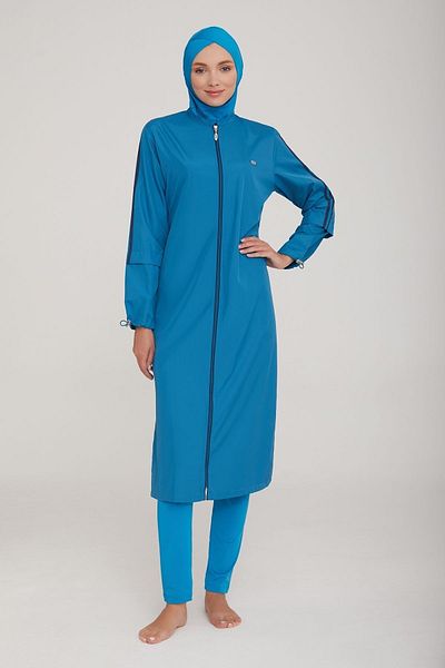 Remsa Mayo Μακρύ Ολόσωμο Καλυμμένο Μαγιό Hijab Aletha 1314 Petrol Remsa Swimsuit
