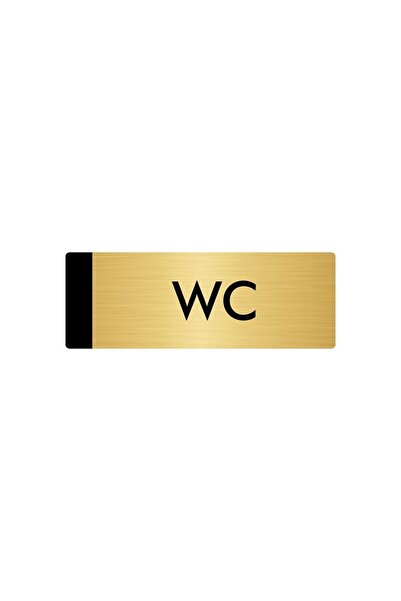 Metal Orientation Plate, Department Door Noun Wc 5x20 Cm Gold Color