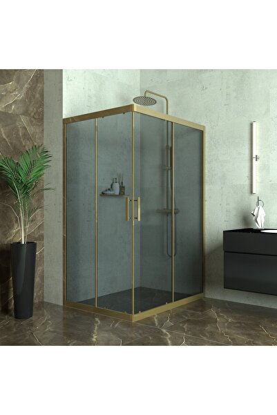 TEKNO DUŞ DUŞAKABİN TEKNE VE KÜVET SİSTEMLERİ BRONZE RİGEL 6mm Füme Cam Dikdö...