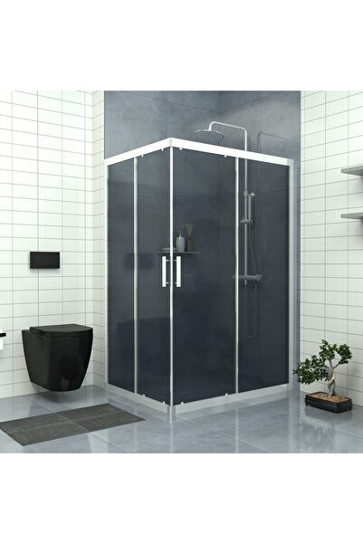 TEKNO DUŞ DUŞAKABİN TEKNE VE KÜVET SİSTEMLERİ SİLVER RİGEL 6mm Füme Cam Dikdö...
