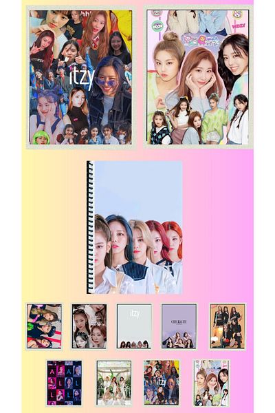 animeandyourworld Itzy Poster A3 2 pieces, notebook A4 1 piece, Photocard 9 pieces