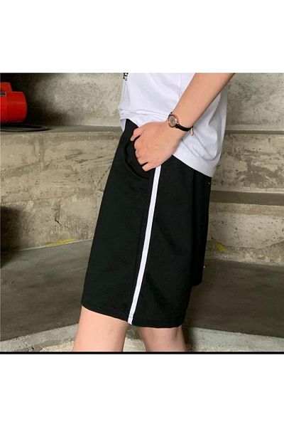 DENİKK Unisex σορτς με ριγέ φερμουάρ Y2k