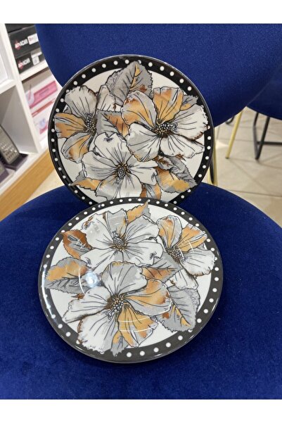 Kosova Züccaciye vavelya desenli yuvarlak Pasta Tabağı 21 CM 6 LI