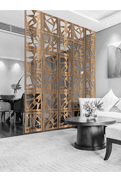 standarts Makta ® Lazer Kesim Sarkıt Paravan, Ahşap Seperatör, Oda Bölücü 4'lü Panel Levha Seti