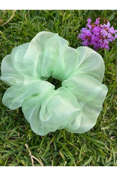RED FOX KB 1.Cality Water Green Organza Dimensiuni mari Scrunchie Fabric Bage...