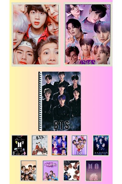 animeandyourworld BTS Poster A3, 2 notebooks A4 1 piece, photocard 9 pieces