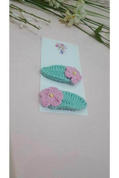 Kadın Girişimciler Atölyesi Παιδική αγκράφα 2 τεμαχίων με λουλούδια ψαροκόκαλο