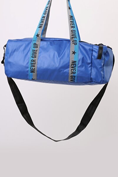 ICONE BAG Erkek Çocuk Yıldız Baskılı Spor Çanta, Yan Cepli Spor Çanta, Fermuarlı Detaylı Çocuk Spor Çanta,Mavi