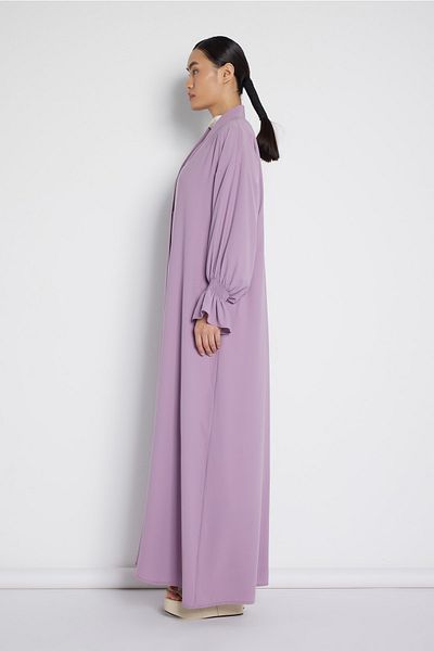 Nuum Design Abaya Lilac with Elastic Sleeve Detail