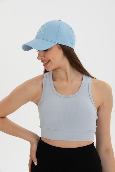 Eke Tekstil Women's Crop Ribbed Padded Thick Strap Sports Bra