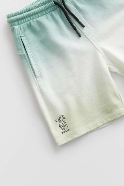 Zeyder Kids Βαμμένο χτενισμένο βαμβακερό σορτς για αγόρι