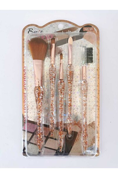 AİLY COSMETİCS Rose 5'li, Kutulu, Simli Fırça Seti