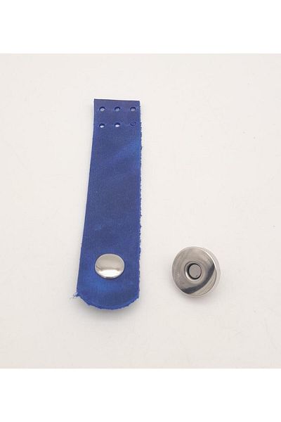 angel çanta aksesuar Accesoriu geantă Angel 11x2,3 cm Crazy Oil Saks Husă simplă din piele naturală albastră cu metal argintiu