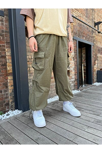 weywot Πράσινο παντελόνι αλεξίπτωτου Y2K