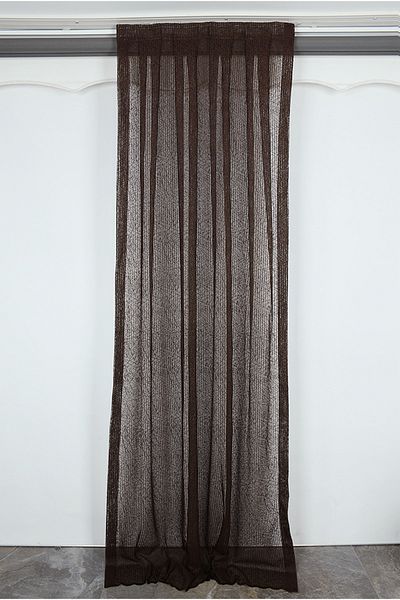 AKÇA TEKSTİL STRIPED MODEL BLACK BROWN COLOR SINGLE WING Pleated Background Curtain 75*260 cm