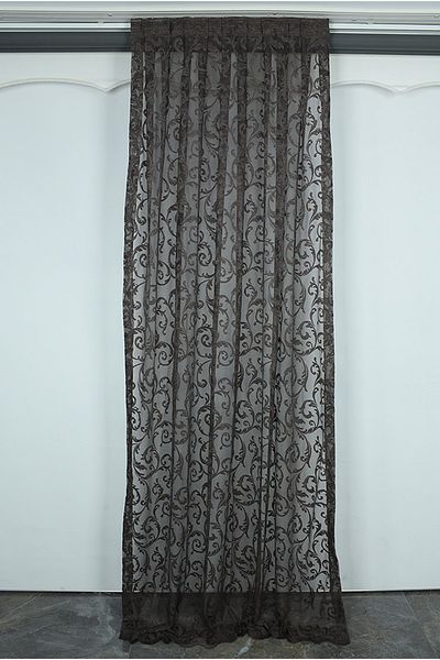 AKÇA TEKSTİL SULTAN 2 MODEL DARK MINK COLOR SINGLE WING Ready planted Pleated Background Curtain 75*260 cm