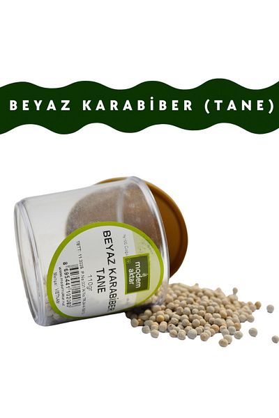 modern aktar Tane White Black Pepper 110 gr