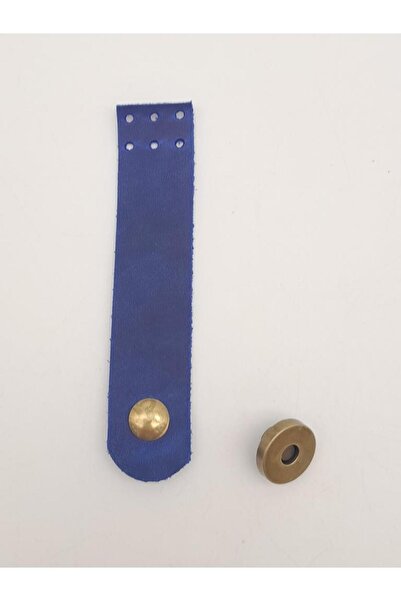 angel çanta aksesuar Angel Bag Accessory 11x2.3 cm Crazy Oil Saks Blue Real Leather Flat Bag Cover with Antique Metal