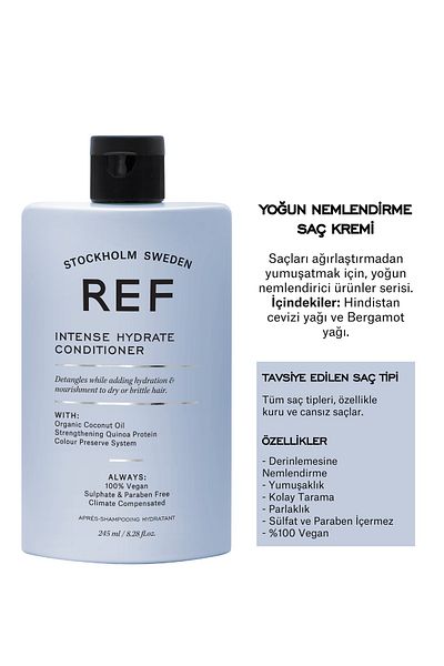 REF STOCKHOLM Intense Hydrate Condıtıoner 245 Ml Dry Hair Intensive Moisturizing Hair Care Cream
