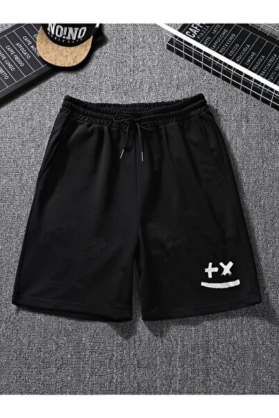 Ansein Unisex Baskılı Rahat Giyim 2 iplik Şort