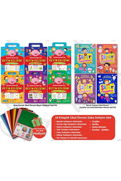 Bıcırık Yayınları Okul Öncesi Beyin Gelişimi Zeka Aktiviteleri 10 Kitap Mantı...