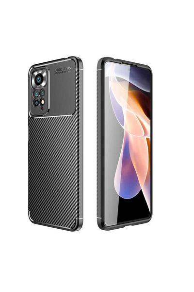Israh Xiaomi Redmi Note 12 Pro 4G Cep Telefonu için Uyumlu Kılıf Karbon Tasar...