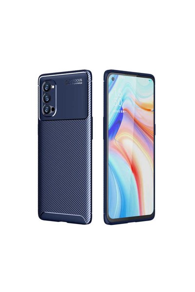 Generic Brand حافظة متوافقة مع هاتف oppo Reno 4 Pro 5G بتصميم كربوني وغطاء أس...