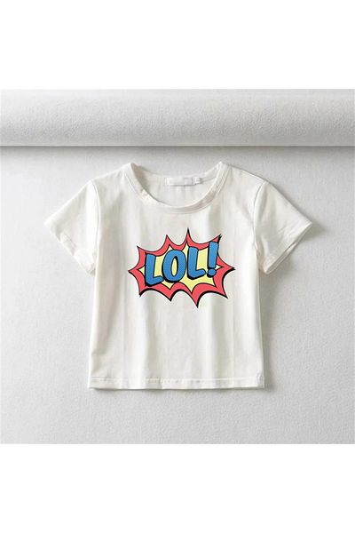Touz White Crop - Blunt Blunt LoL Printed