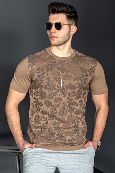 Madmext Ανδρικό μπλουζάκι μπεζ 5088