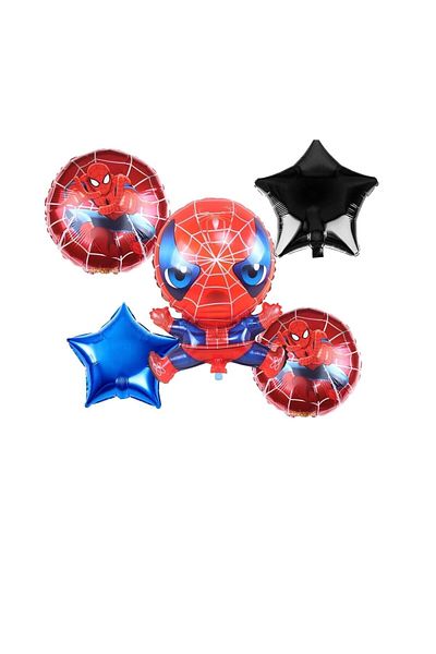 Happyland 5-Piece Inflatable Foil Balloon Sets Spiderman Balloon Set 5 Pieces