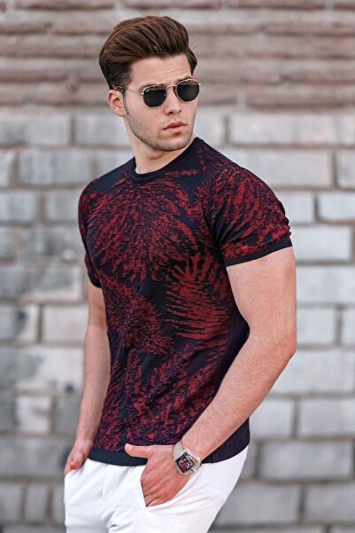 Madmext Ανδρικό μπλουζάκι με μαύρο σχέδιο 5113