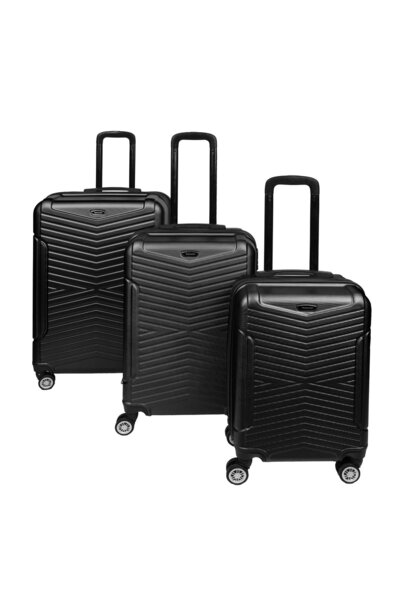 FATELLA UNISEX 3LÜ BÜYÜK-ORTA-KÜÇÜK BOY SEYAHAT ÇANTASI PLASTİK VALİZ SETİ