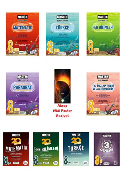 Okyanus Yayınları 8.Sınıf Master Tüm Dersler Soru Bankası Seti ve Branş ve Ge...