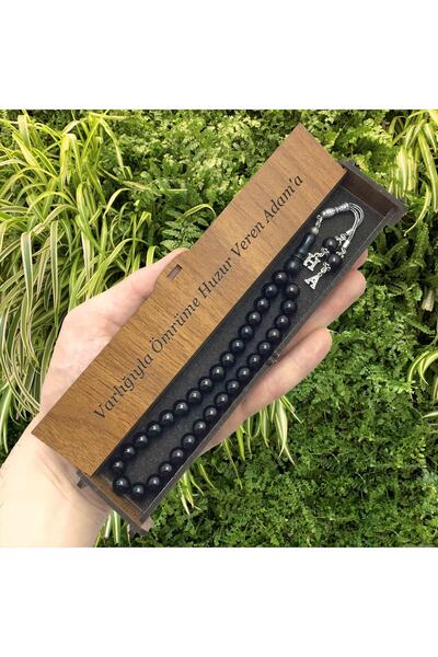 KANUNİ TESBİH Design argintiu Glob tăiat cu litere detaliat Oltu Stone Tasbih