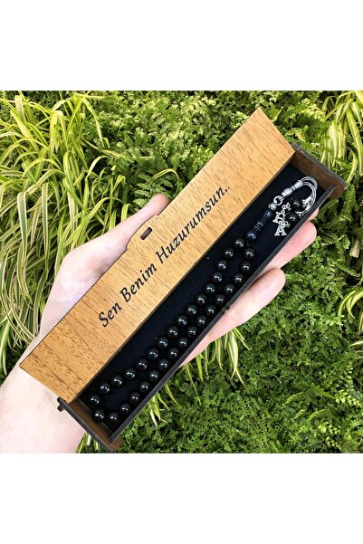 KANUNİ TESBİH Design argintiu Glob tăiat cu litere detaliat Oltu Stone Tasbih