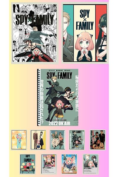 animeandyourworld Spy x family Poster A3, 2 notebooks A4 1 piece, photocard 9 pieces
