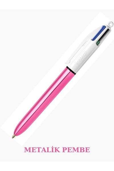 Bic قلم مقاوم للاستهلاك ذو هيكل معدني ذو 4 ألوان من BIC 1.0 مم وردي