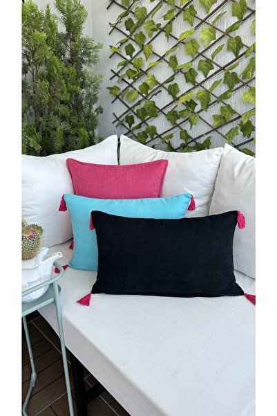 Decamor home Набір чохлів для подушок з бахромою, рожевий, бірюзовий, чорний,...