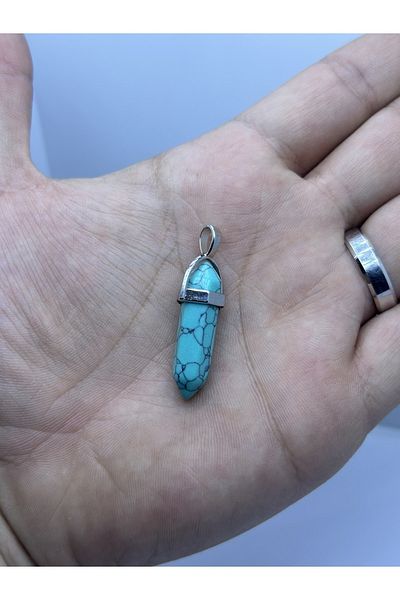 grs oyuncak Natural Turquoise Stone Nail and Heart Necklace