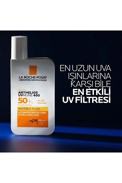 La Roche Posay SPF 50+ Light Fluid Textured Face Sunscreen - Special for All Skin Types 50 ML
