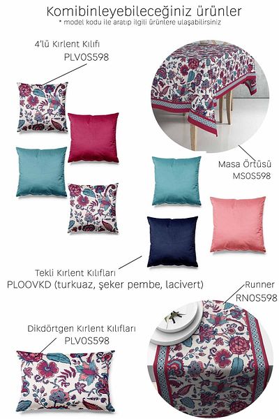 Pilloveland Ορθογώνιο κάλυμμα μαξιλαριού με μοτίβο Malina με στάμπα σε διπλή όψη