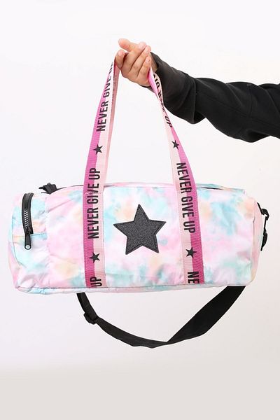 ICONE BAG Geantă sport pentru fete cu imprimeu stea, geantă sport cu model, geantă sport pentru copii cu fermoar