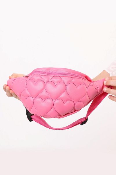 ICONE BAG Fuchsia Icone Children's Waist Bag - Heart Quilted Detail