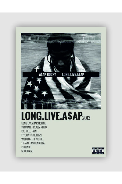 fırsatlar diyarı A$AP Rocky - LONG.LIVE.A$AP Duvar Posteri - Duvar Dekoru - K...