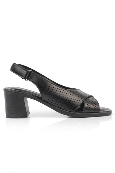 Capone Outfitters Capone-Schuhe mit offenem Vorderteil für Damen in Schwarz mit Absatz